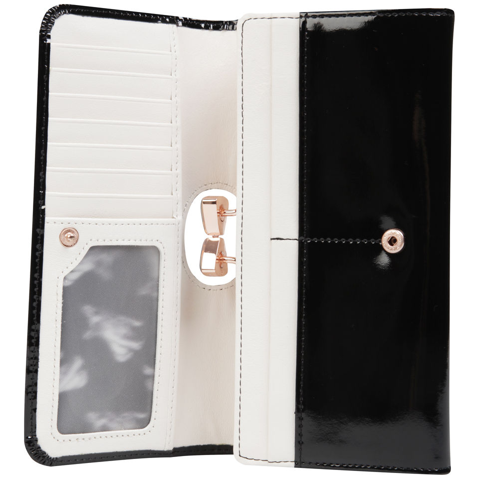 Ted Baker Lidia Bow Enamel Leather Matinee Purse Black