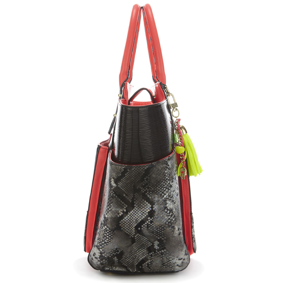 Paul's Boutique Melissa Patent Wing Tote Bag - Navy