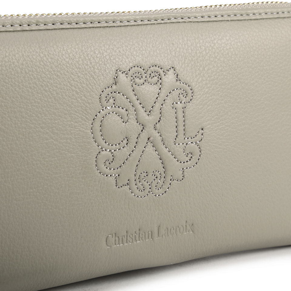 Christian Lacroix Relief PM1 Zip Top Purse - Mastic