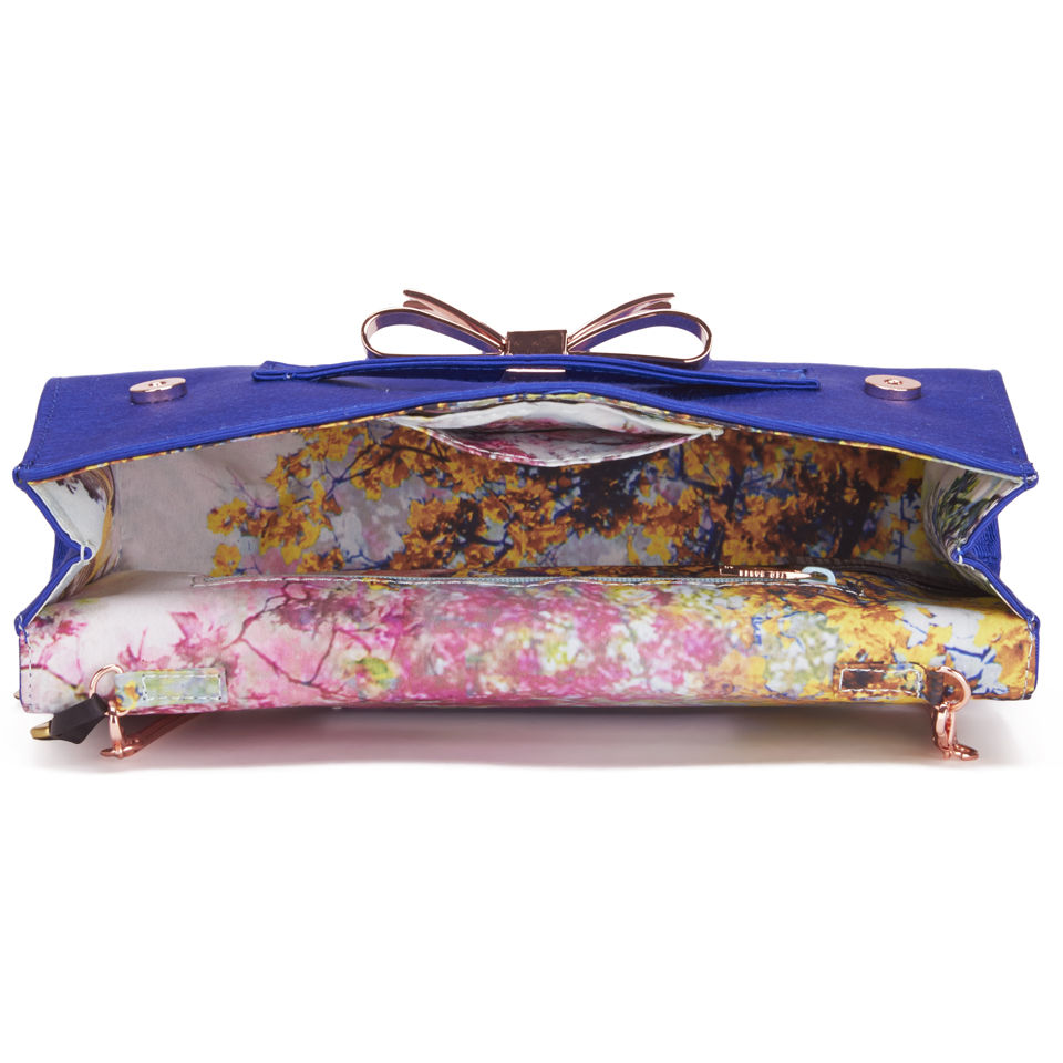 Ted Baker Bow Detail Clutch Bag Bright Blue