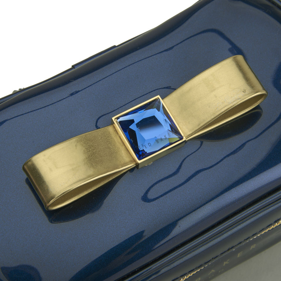 Ted Baker Women's Talen Bow Metalic Jewellery Case - Dark Blue