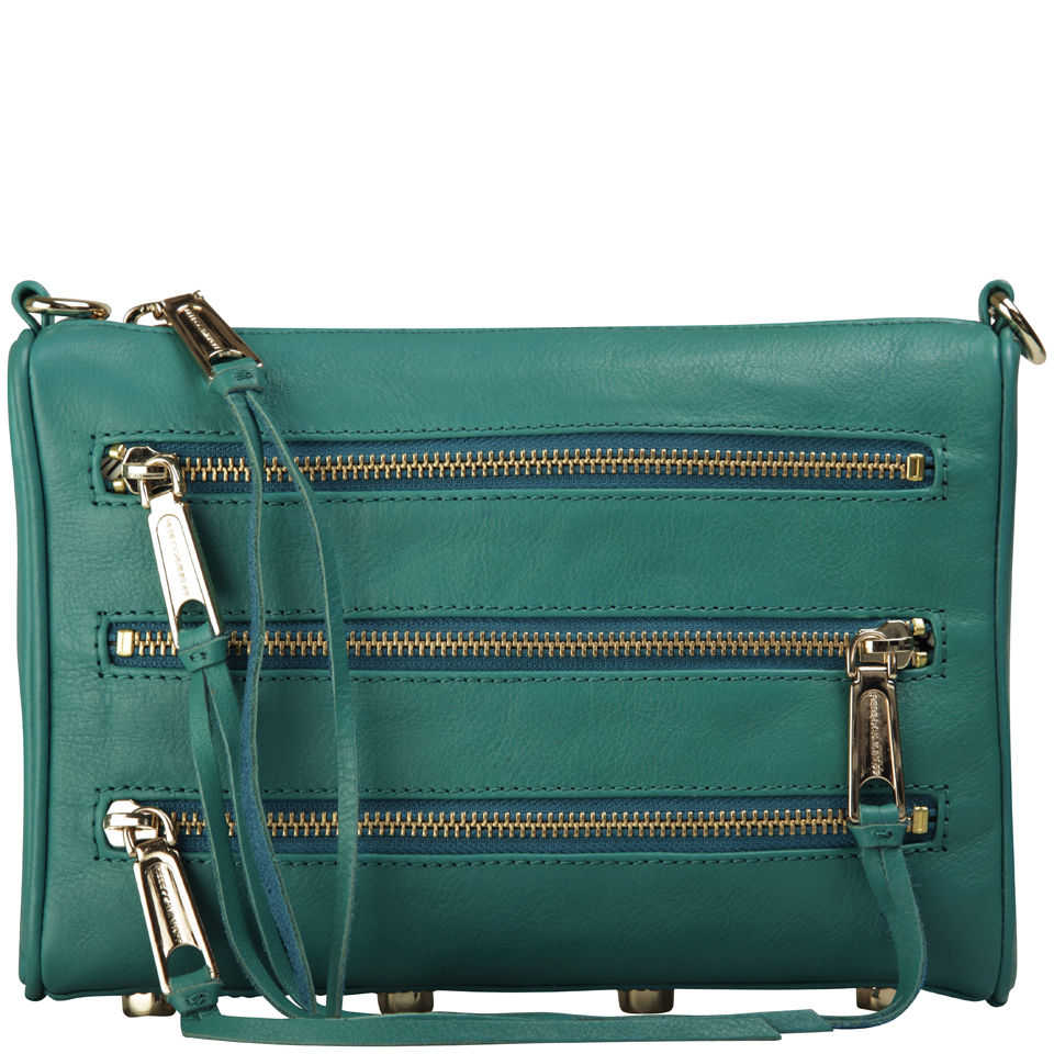 Rebecca Minkoff Mini 5 Zip Leather Clutch - Azure