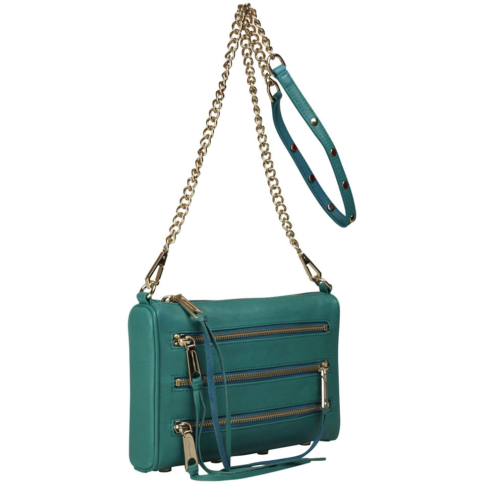 Rebecca Minkoff Mini 5 Zip Leather Clutch - Azure