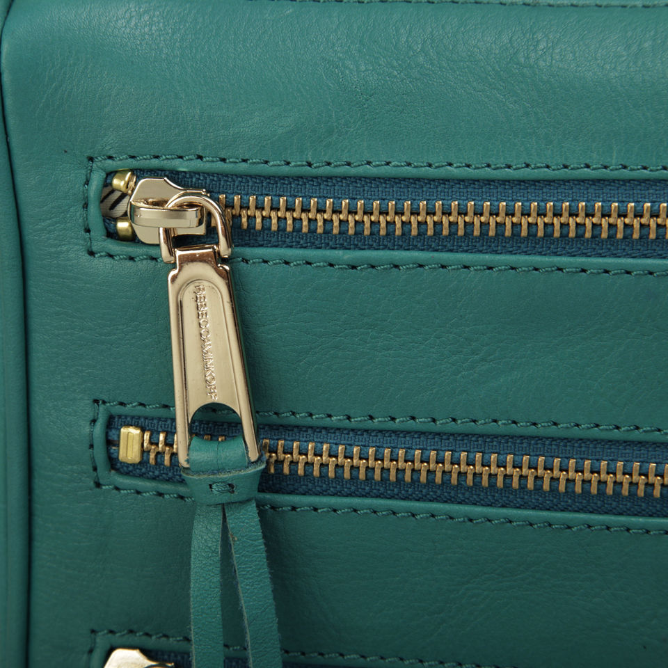 Rebecca Minkoff Mini 5 Zip Leather Clutch - Azure