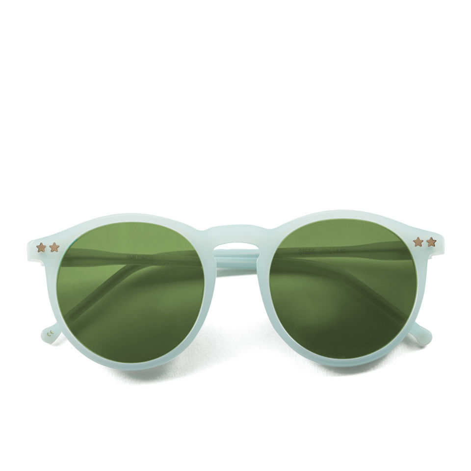 Wildfox Steff Deluxe Round Sunglasses - Mint Green/Green Mirror