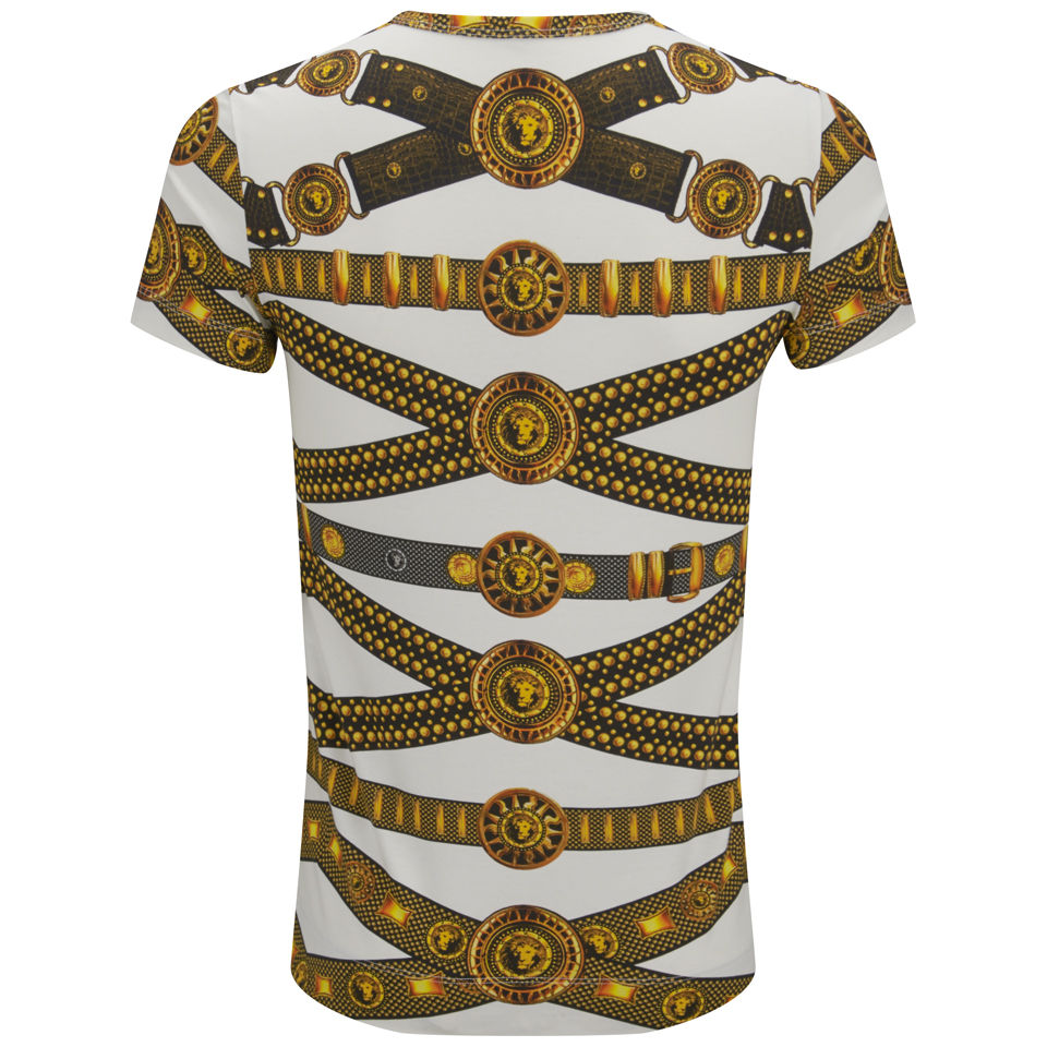 Versus Versace Men s Belt Print T Shirt Black and Stamp Coggles