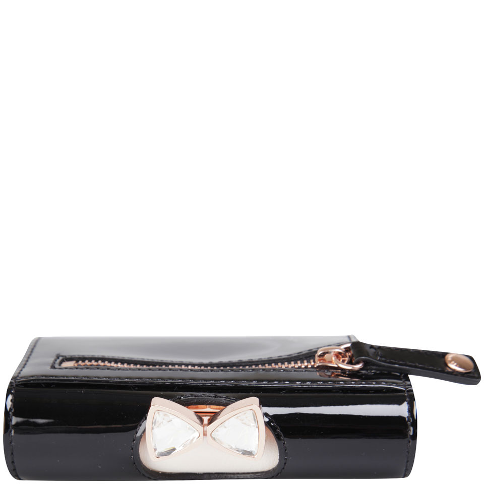 Ted Baker Tyro Bow Crystal Top Leather Purse - Black
