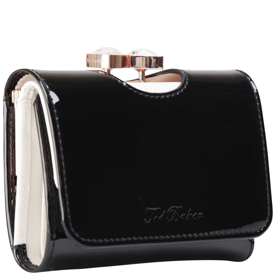 Ted Baker Tyro Bow Crystal Top Leather Purse - Black