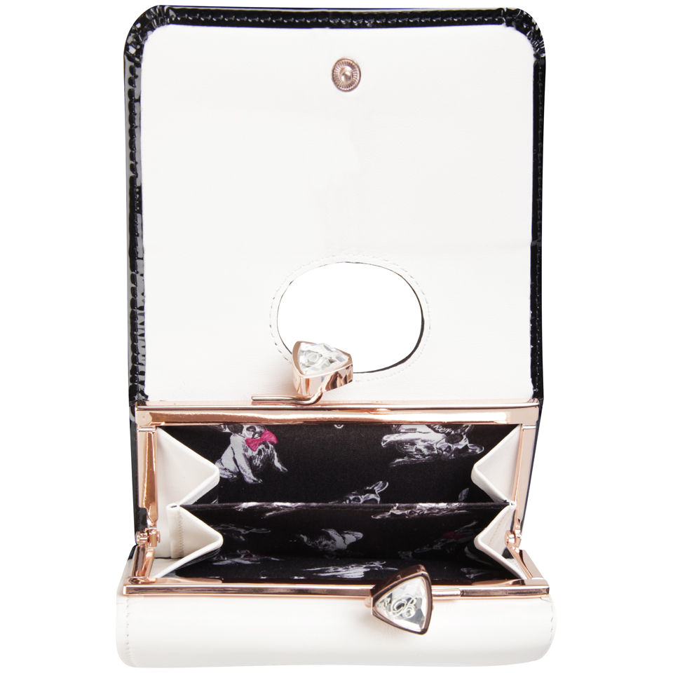 Ted Baker Tyro Bow Crystal Top Leather Purse - Black