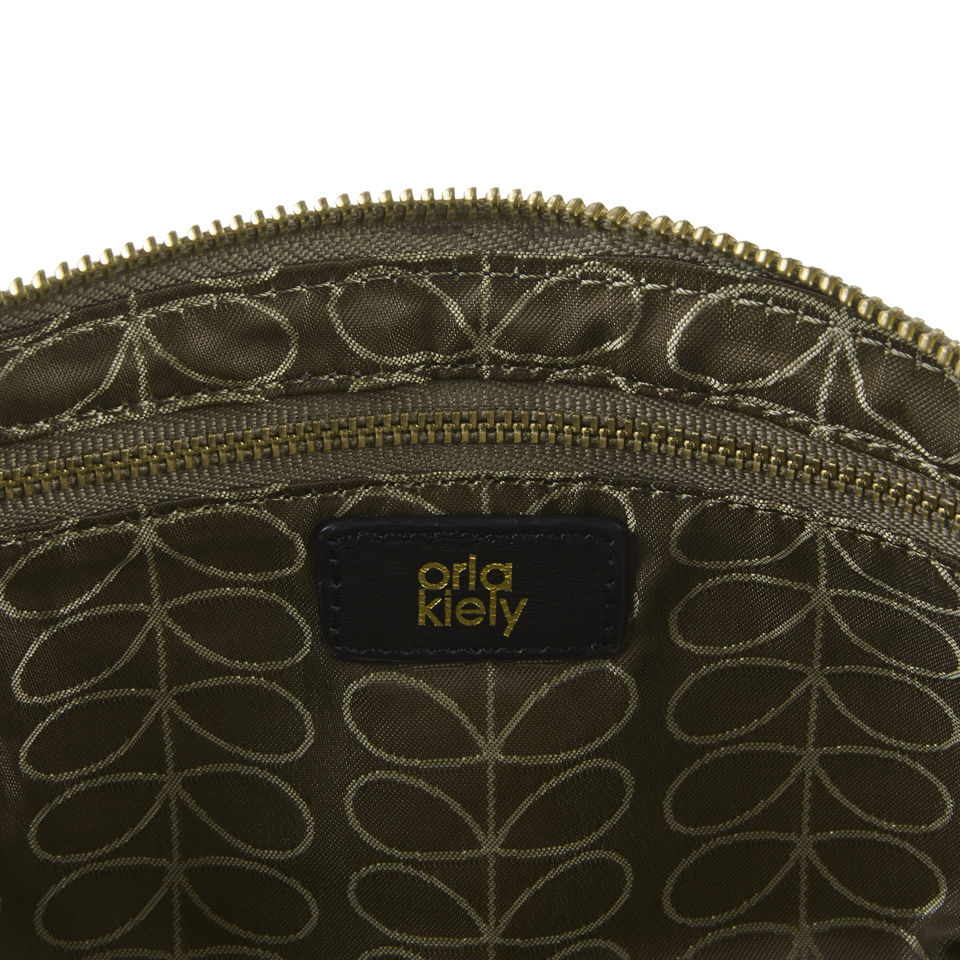 Orla Kiely Flat Zip Wallet Purse - Black