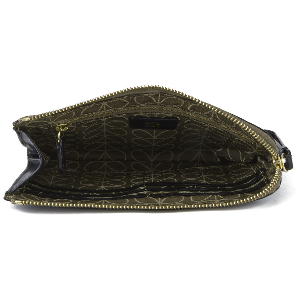 Orla Kiely Flat Zip Wallet Purse - Black