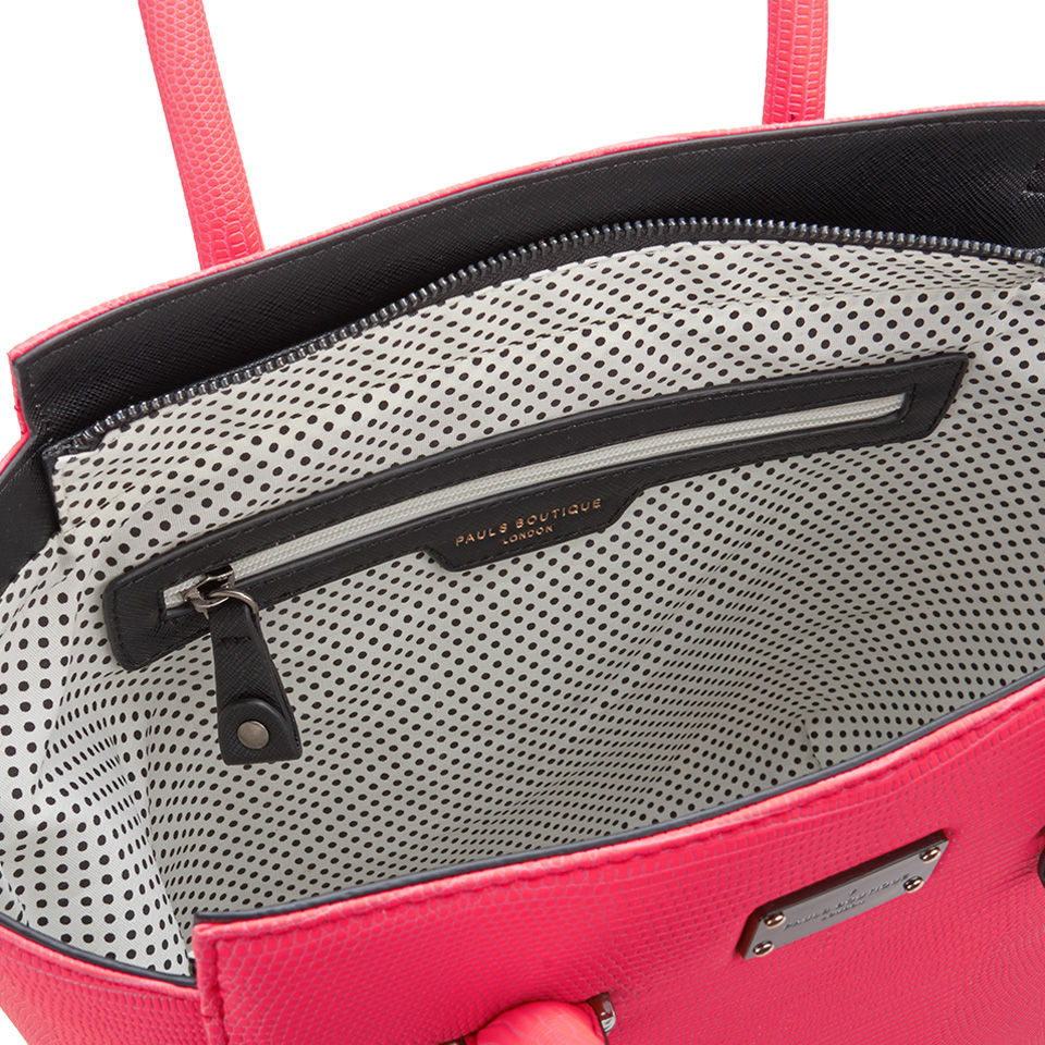 Paul's Boutique Mila Tonal Snake Tote Bag - Coral
