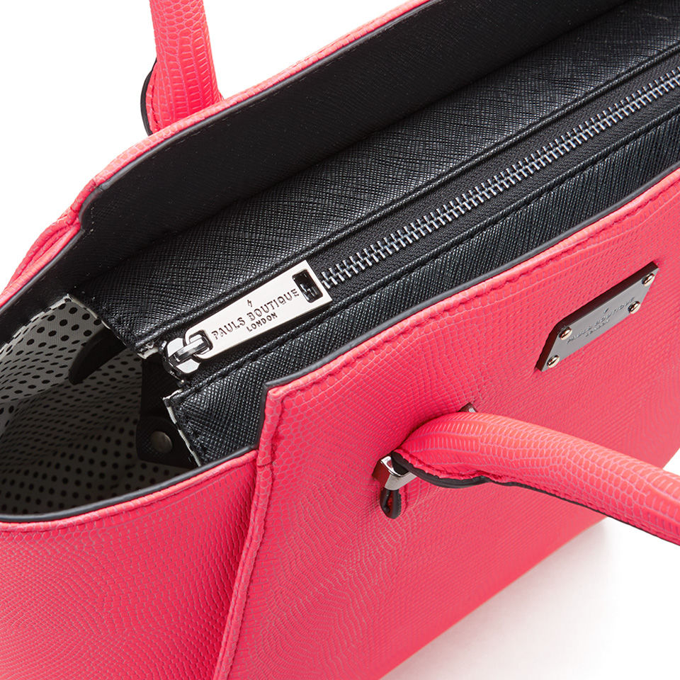 Paul's Boutique Mila Tonal Snake Tote Bag - Coral