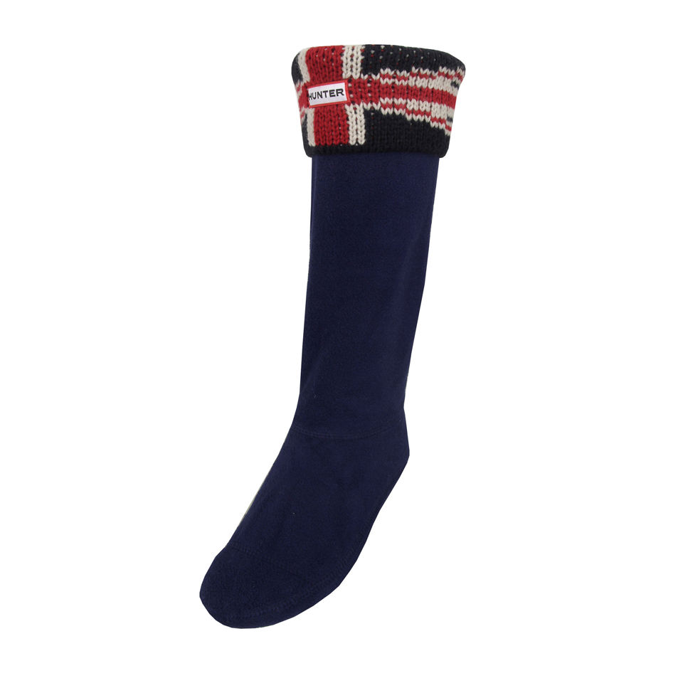 Hunter Unisex Original Brit Cuff Welly Socks Navy Coggles