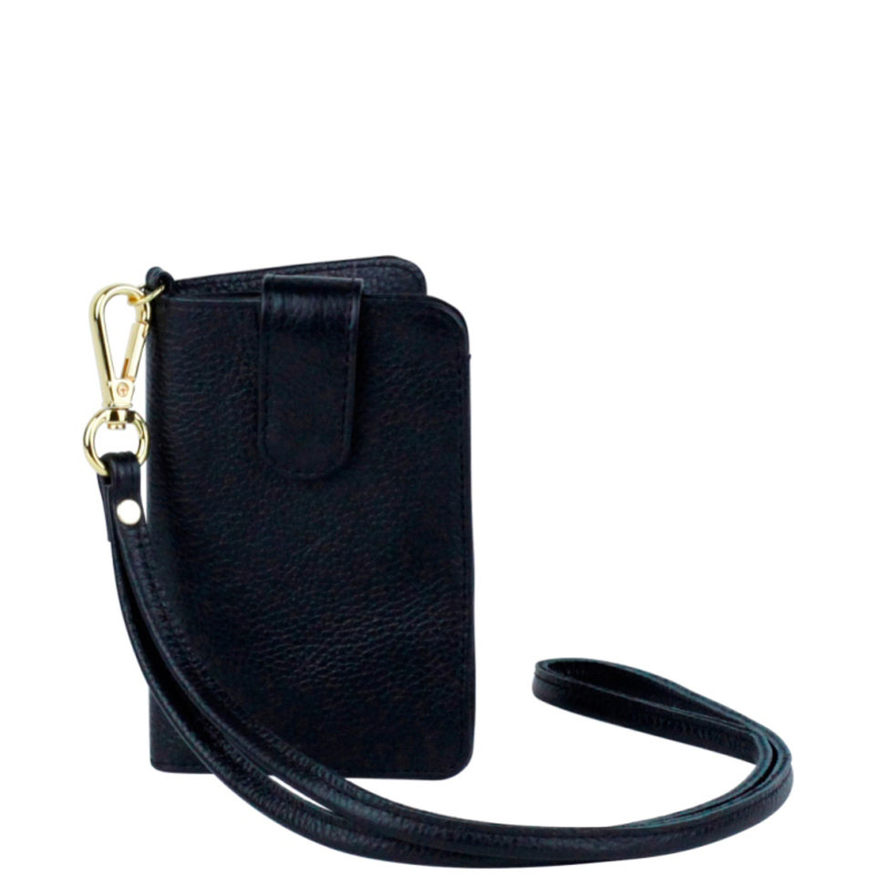 Markberg Mira Leather Mobile Purse - Black/Gold