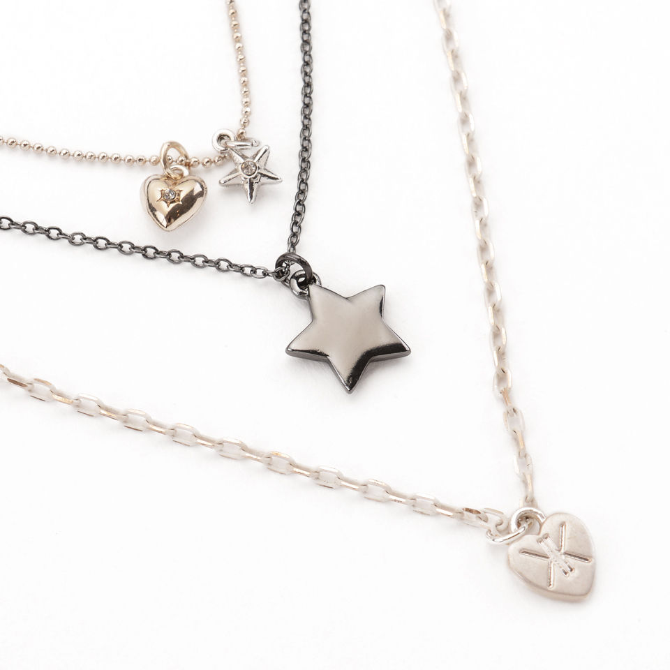 Kardashian Kollection KK Multi Row Charm Necklace - Gold