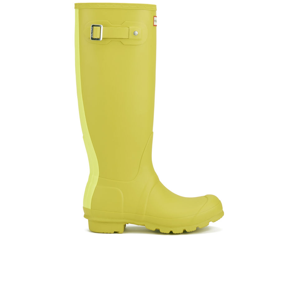 Hunter Women s Original Stripe Wellies Yellow Chartreuse Allsole