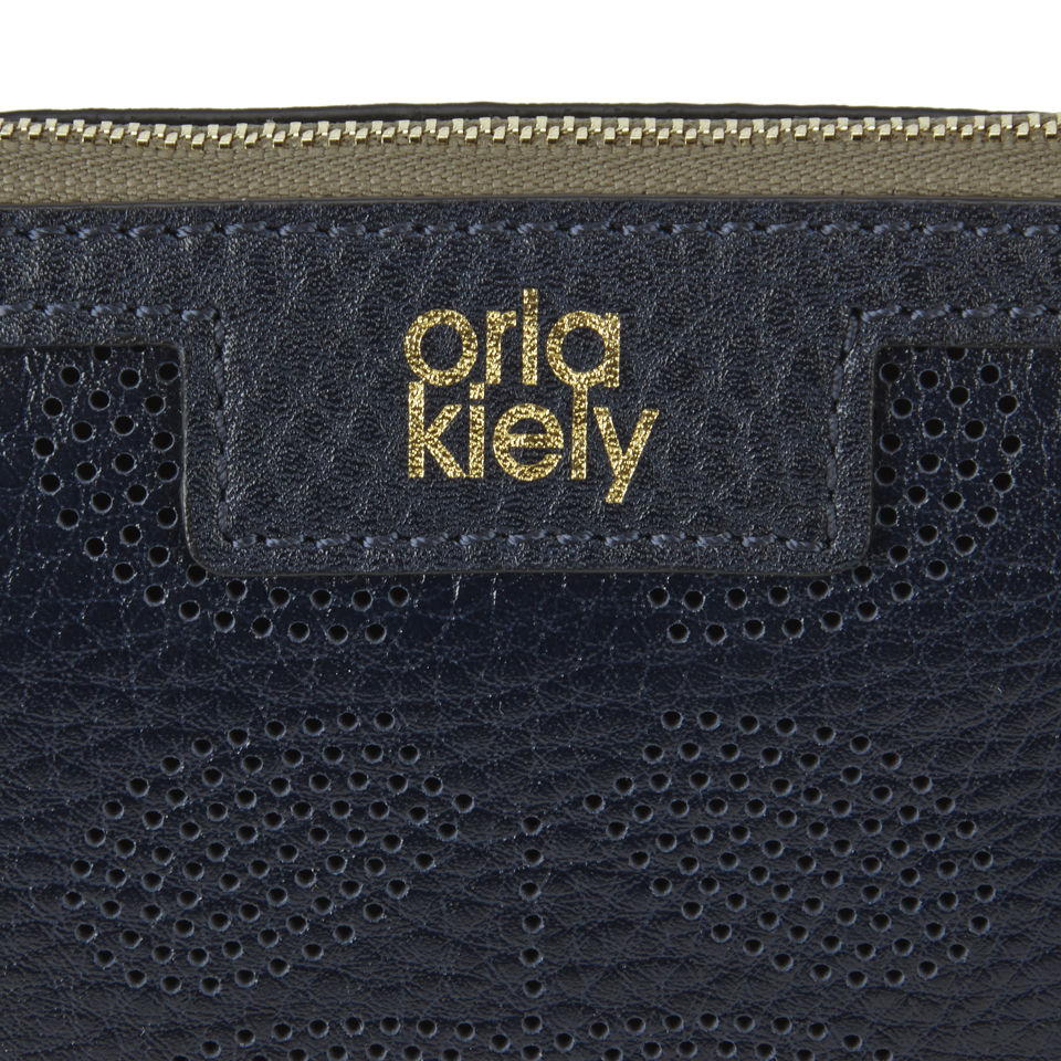 Orla Kiely Leather Poppy Bag - Navy