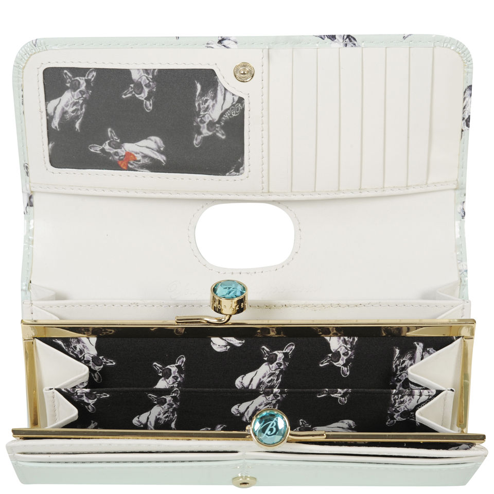 Ted Baker Women's Bobbin Leather Cotton Dog Print Matinee Purse - Powder Blue