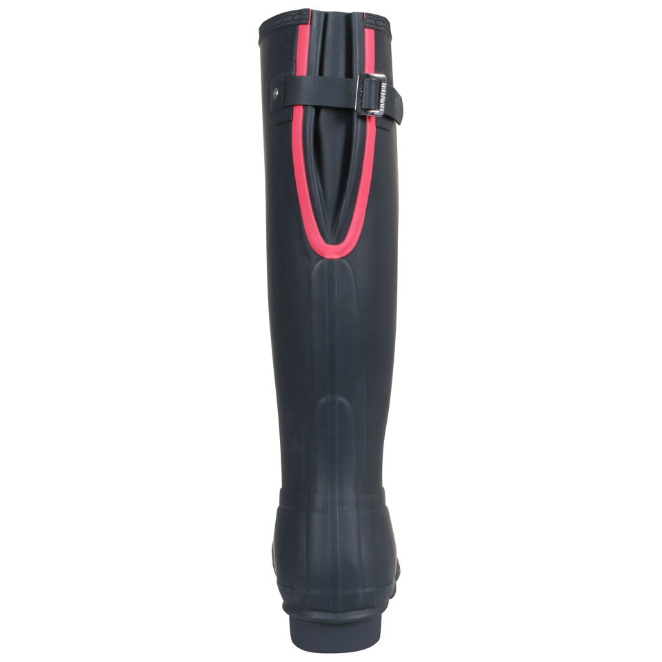 Hunter Women's Original Back Adjustable Wellies - Navy/Crimson Pink