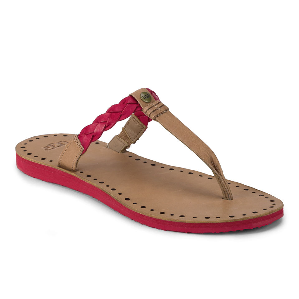 UGG Women s Bria Leather Flip Flops Tomato Soup