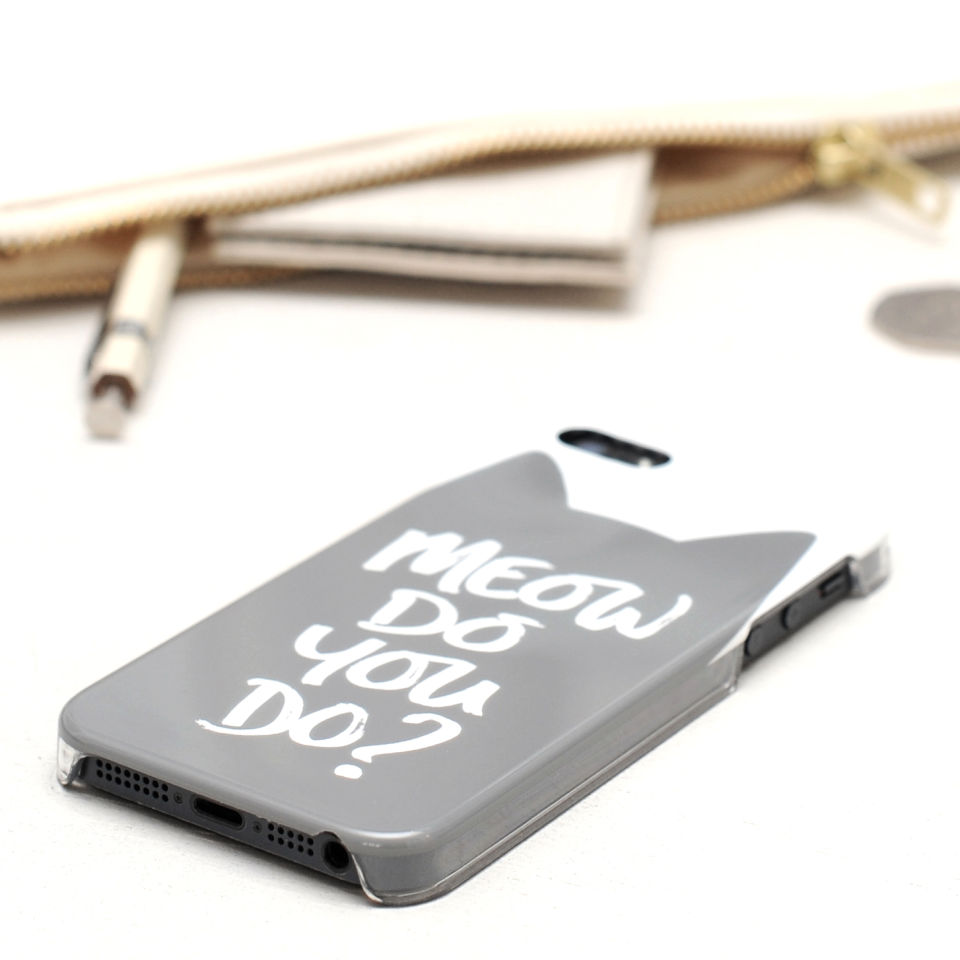 Alphabet Bags 'Meow Do You Do?' iPhone 5/5S Case - White/Grey