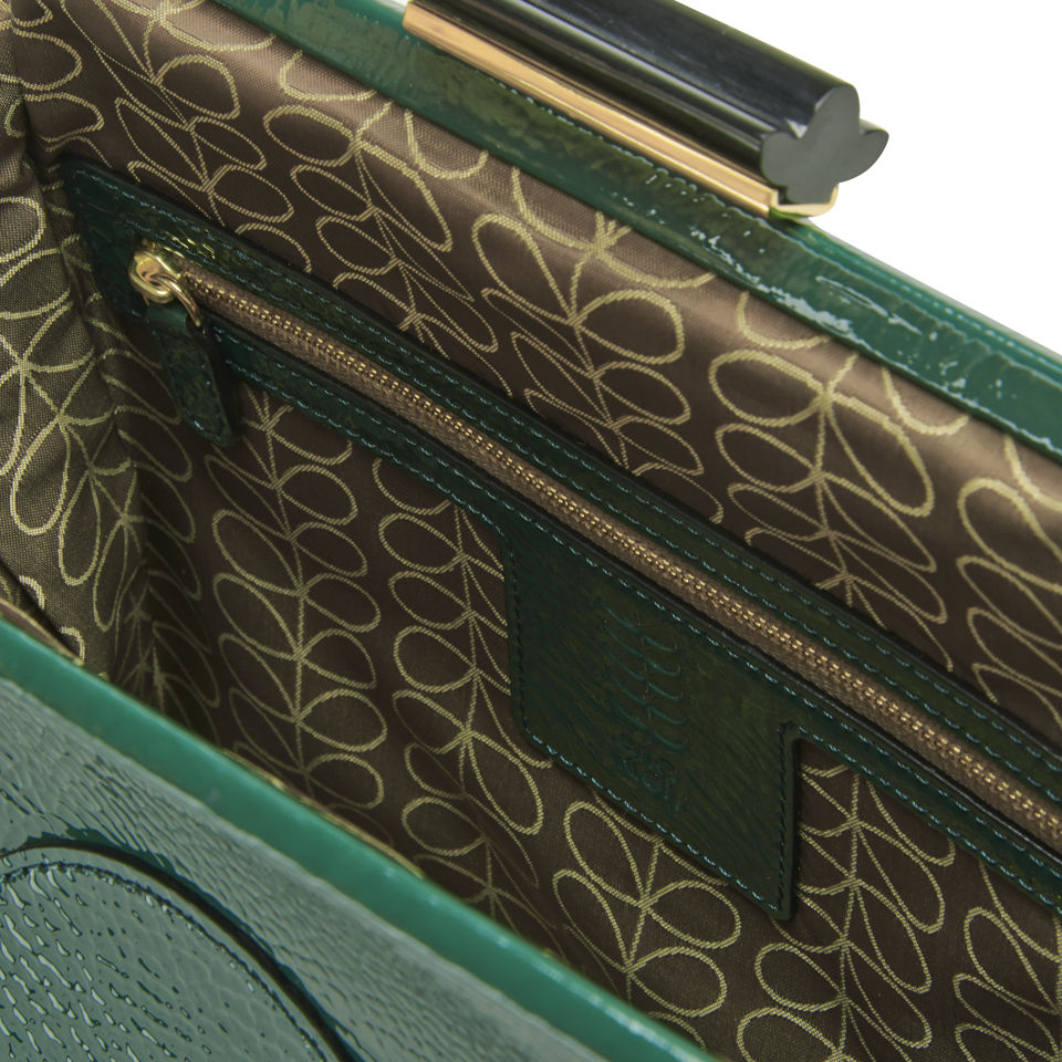 Orla Kiely Leather Holly Bag - Emerald