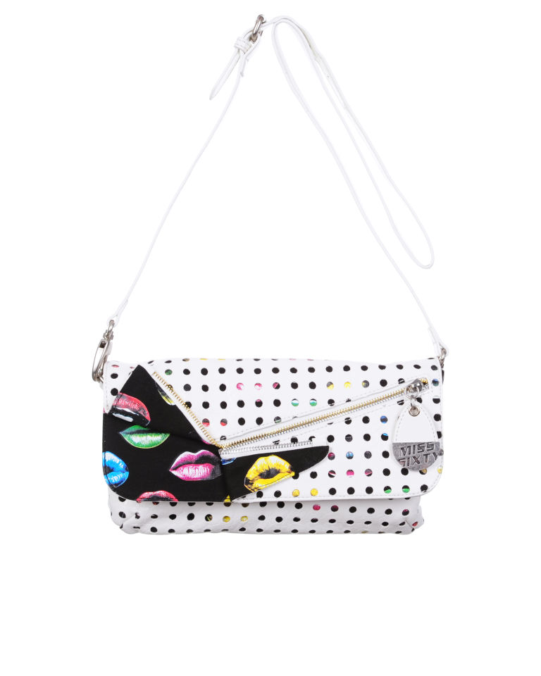 Miss Sixty Iconic Lips Clutch  - White