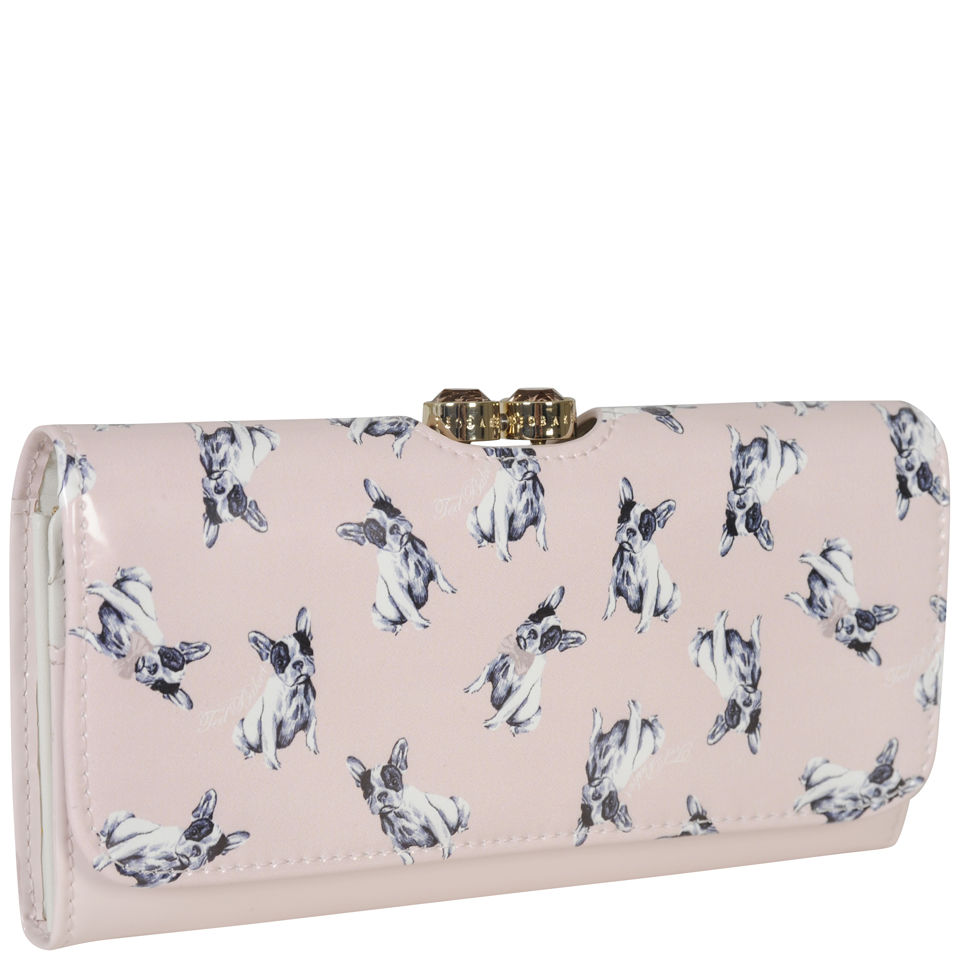 Ted Baker Women s Bobbin Leather Cotton Dog Print Matinee Purse Baby Pink