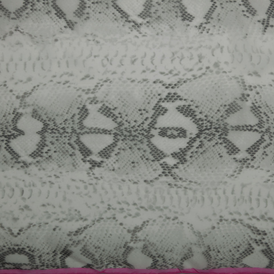 Codello Women's Snake Print Long Silk Scarf - Grey/Dark Pink