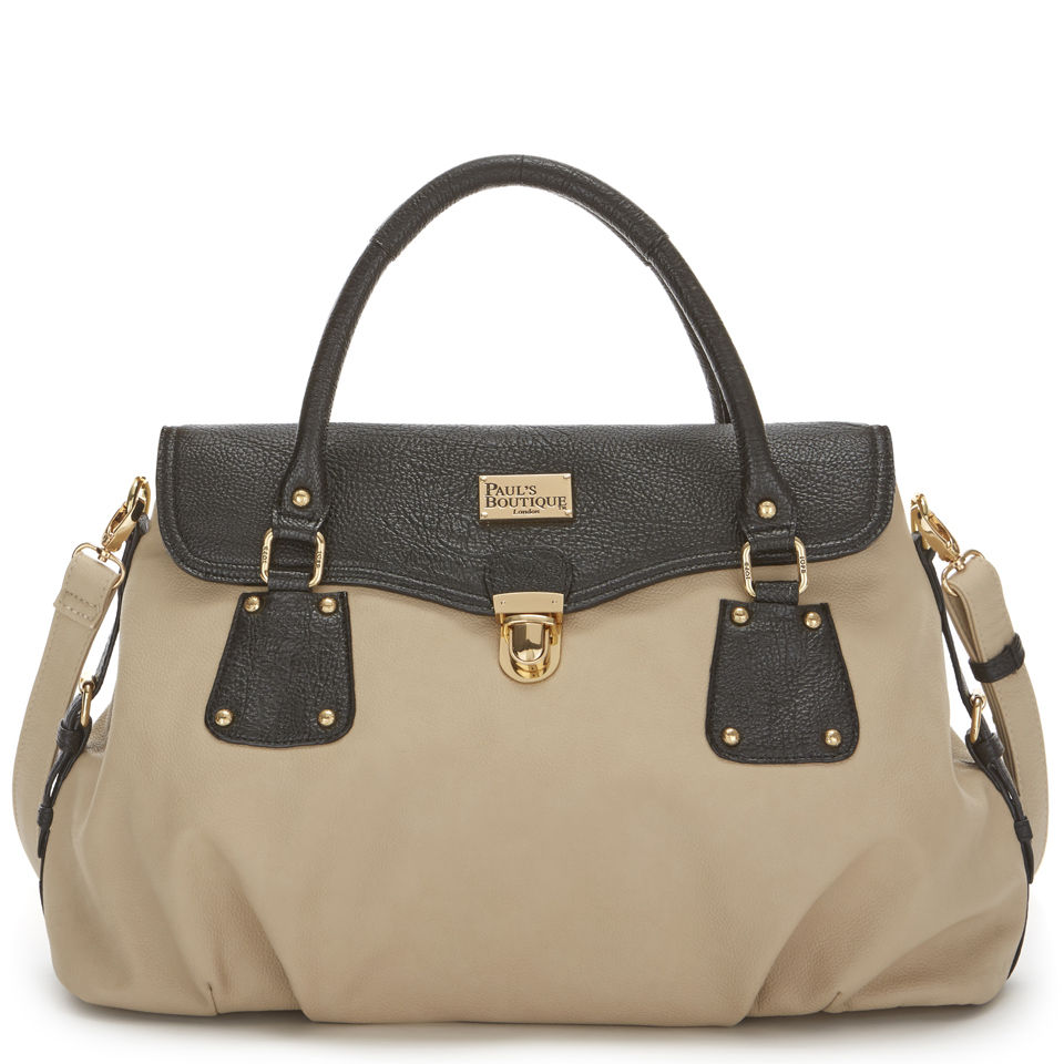 Paul's Boutique Bridget Clasp Bowler Bag - Beige