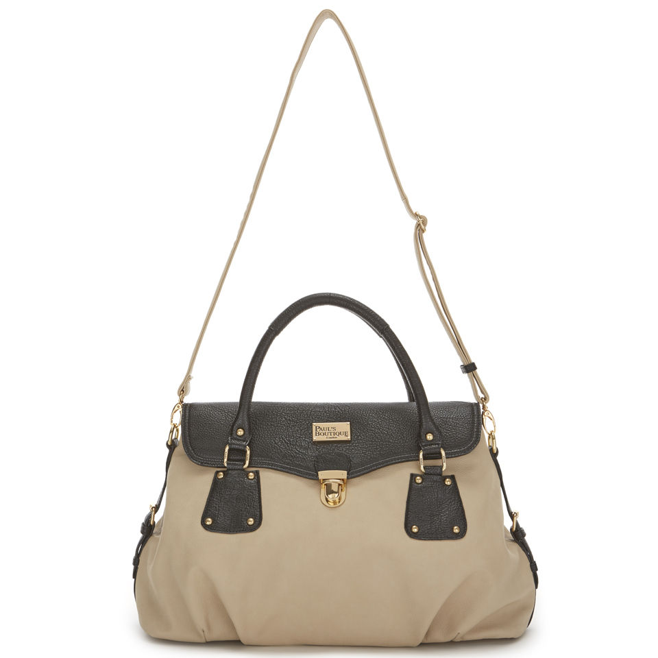 Paul's Boutique Bridget Clasp Bowler Bag - Beige