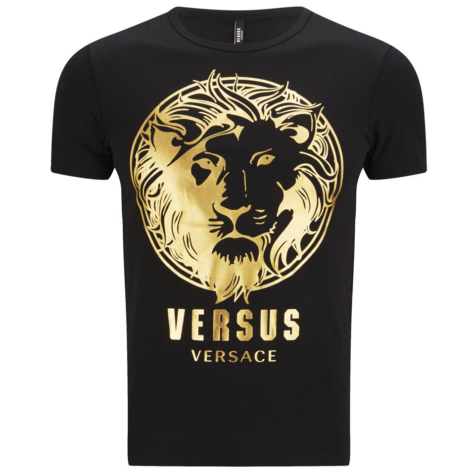 Versus Versace Men s Lion Print T Shirt Black and Stamp Coggles