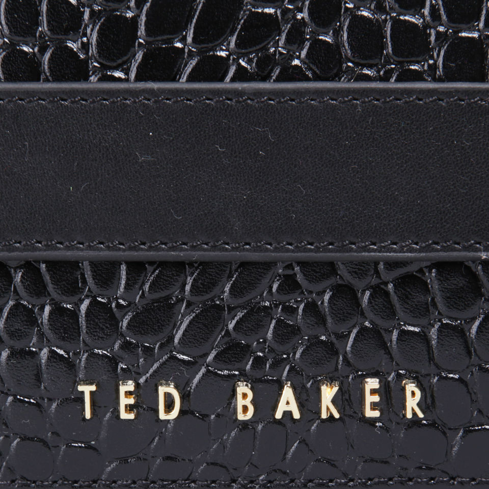 Ted Baker Raschel Metal Square Leather Clutch Bag - Black