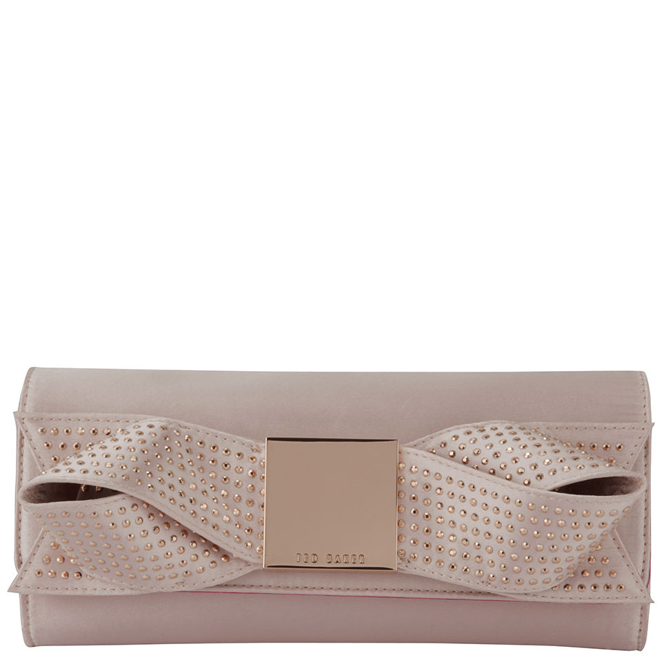 Ted Baker Women's Bowsie Satin Bow Clutch - Nude Pink