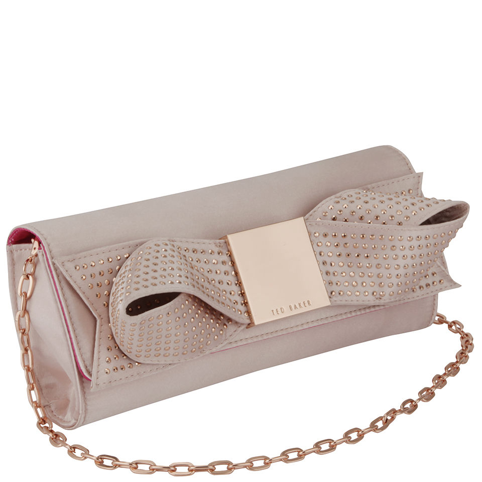 Ted Baker Women's Bowsie Satin Bow Clutch - Nude Pink
