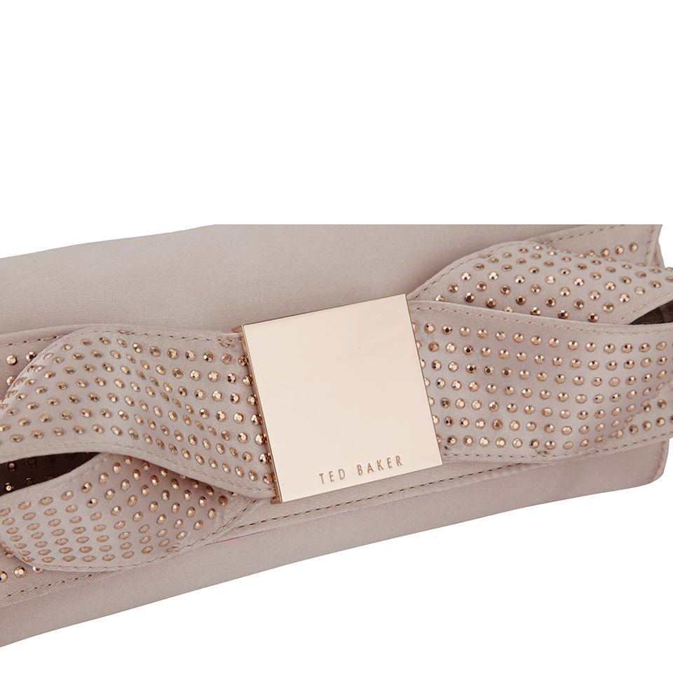 Ted Baker Women's Bowsie Satin Bow Clutch - Nude Pink