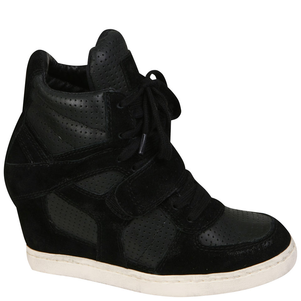 Ash Women's Cool Suede Wedged Hi-Top Trainers - Black | Worldwide ...