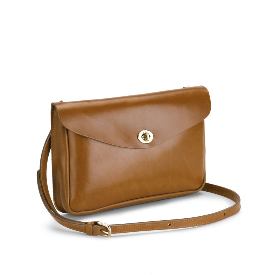 Mimi Eric Small Clean Leather Shoulder Bag - Tan