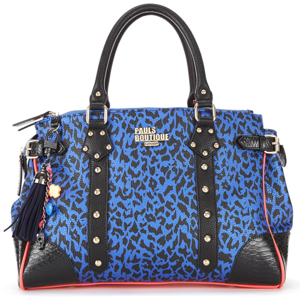 Paul's Boutique Darcy Tiger Print Bowler Bag - Blue