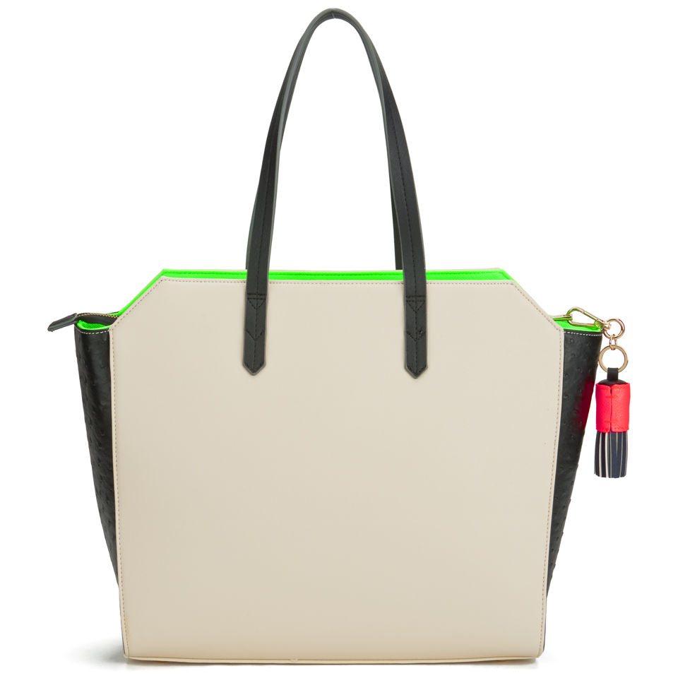 Paul's Boutique Ally Textured Colour Block Tote Bag - Stone