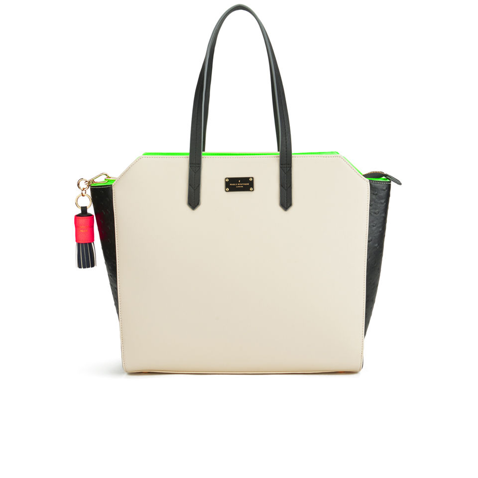 Paul's Boutique Ally Textured Colour Block Tote Bag - Stone