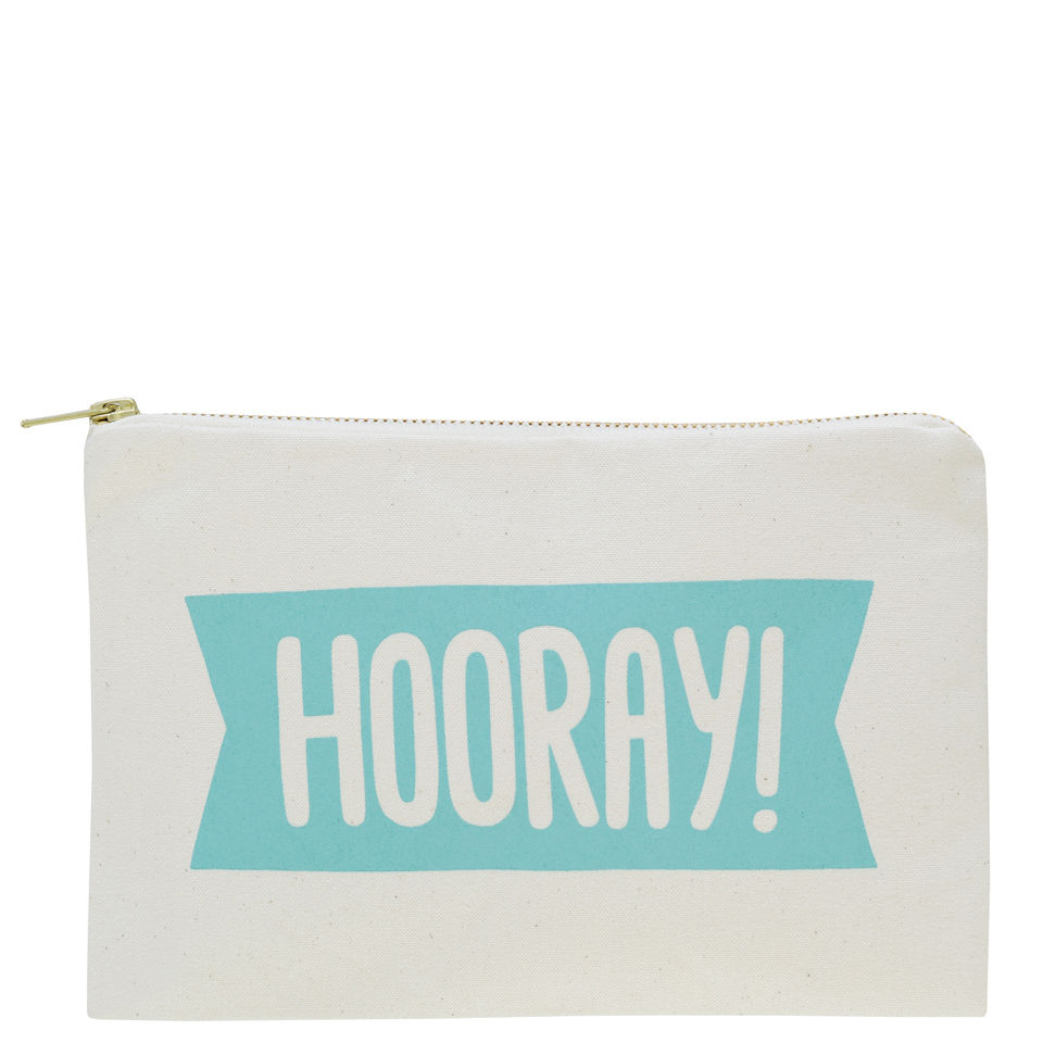 Alphabet Bags 'Hooray' Canvas Pouch - Cream