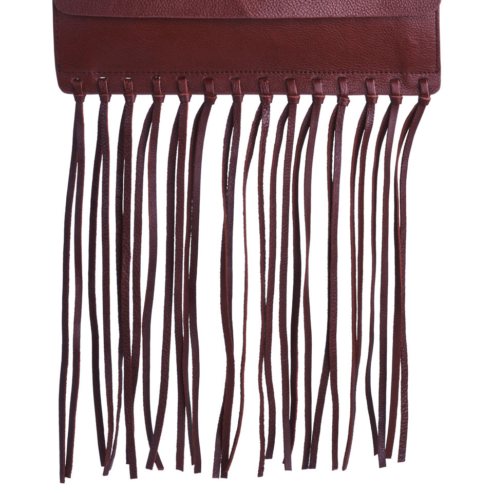 By Malene Birger Women's Niccon Leather Fringe Crossbody Bag - Red