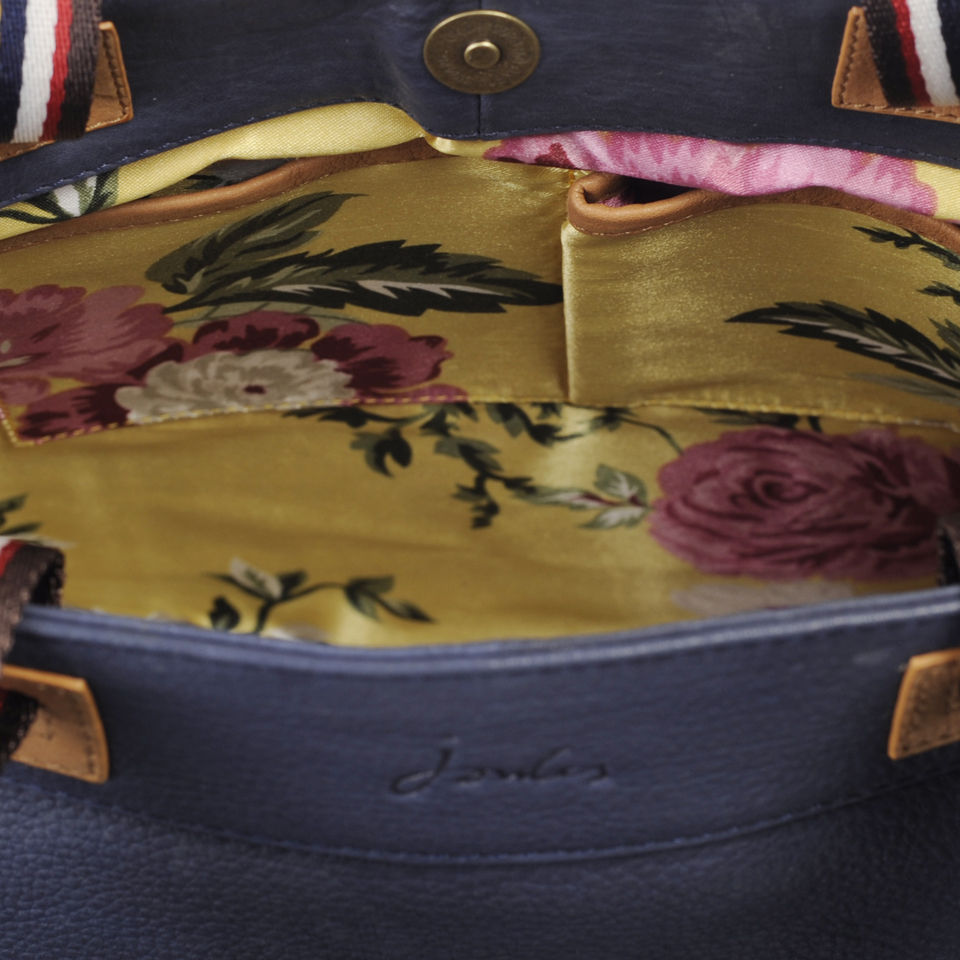 Joules Leather Tote Bag - Navy