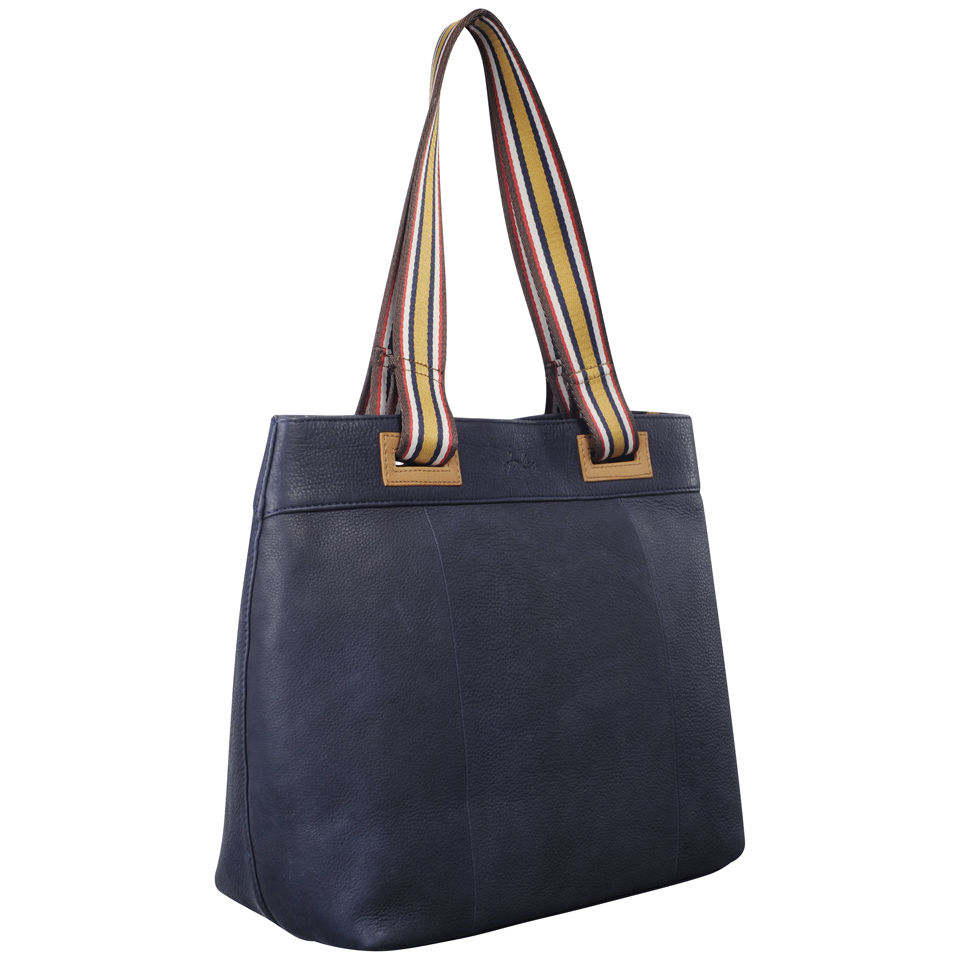 Joules Leather Tote Bag - Navy
