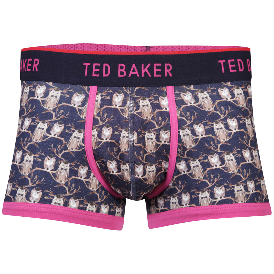 Ted Baker Owlee Owl Print Moulded Boxer - Navy