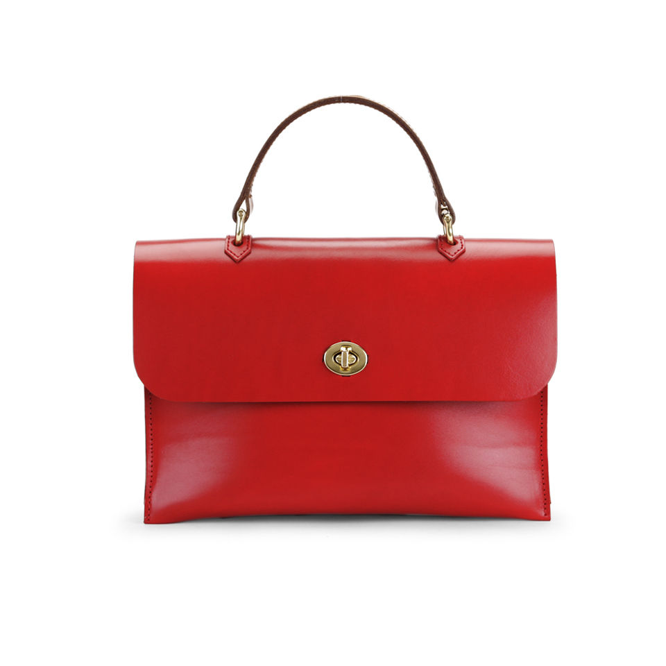 Mimi Hebe Small Top Handle Leather Bag - Poppy