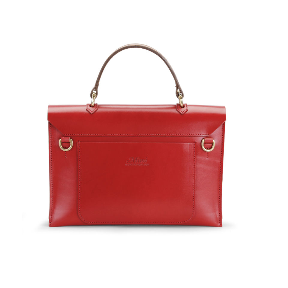 Mimi Hebe Small Top Handle Leather Bag - Poppy