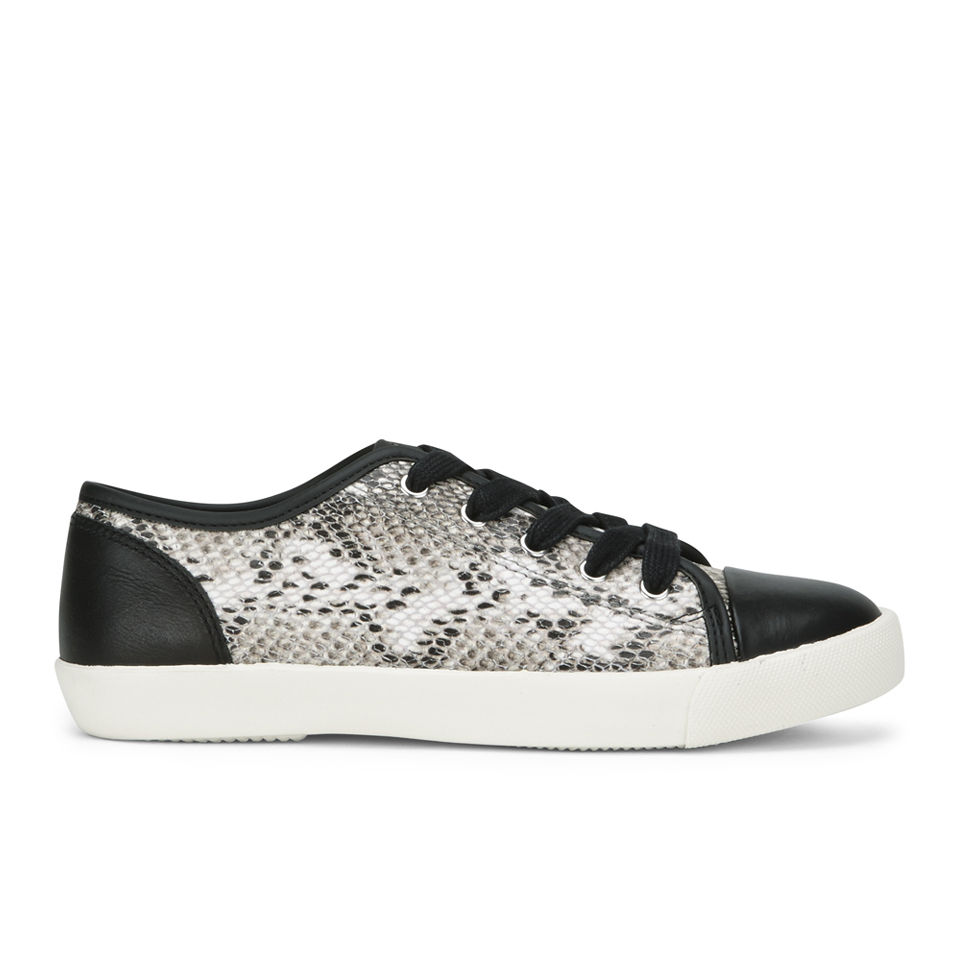 KG Kurt Geiger Women s Libby Snake Print Leather Trainers Beige